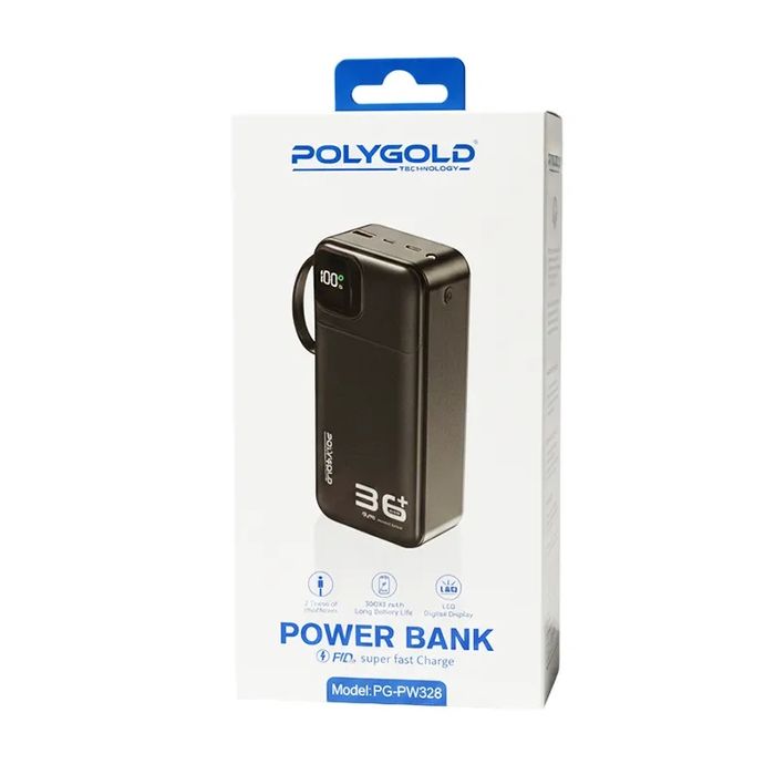 Павербанк Power bank 36000 mAh Polygold Шкидка зарядка 22.5W