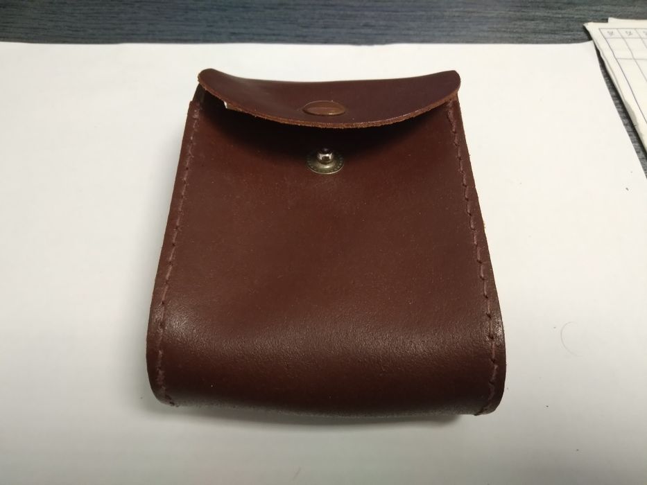 Skórzana saszetka na ramię etui schowek Vintage Prl