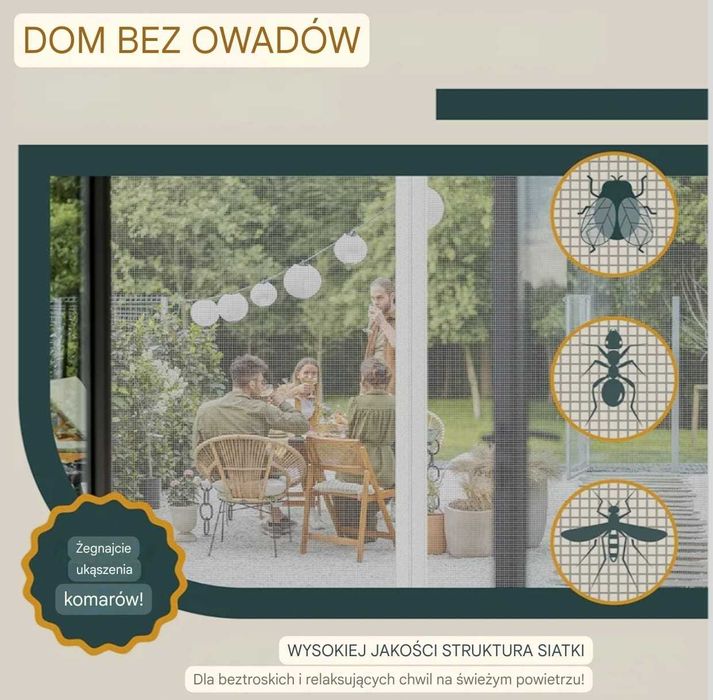 KESSER® Magnetyczna moskitiera na drzwi 90x200 cm - biała