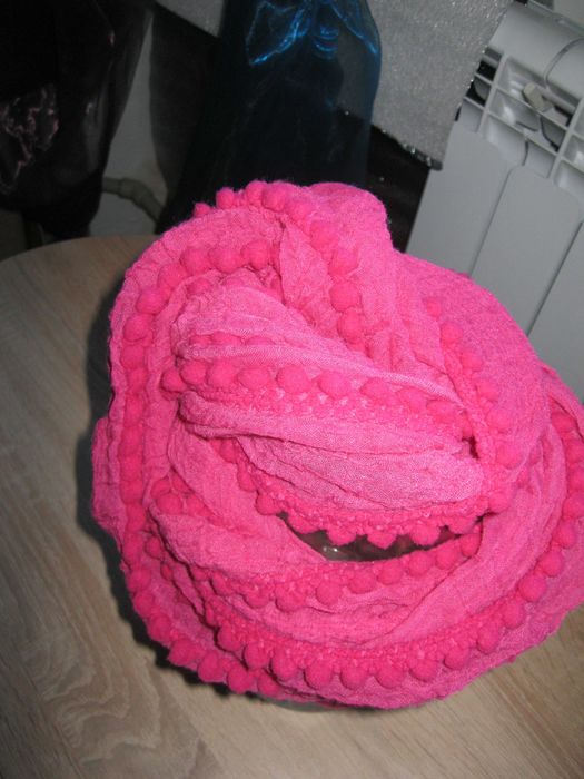 шарф хомут очень розовый