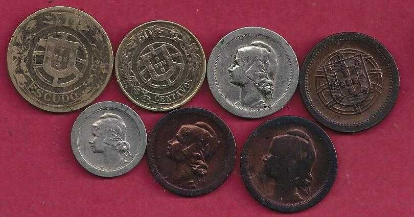 MOEDAS  DA REPUBLICA Lote de 7 Moedas  Interessantes  Saldo