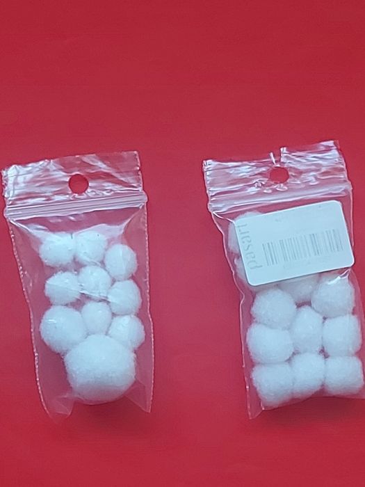 rękodzieło pompony 55 sztuk