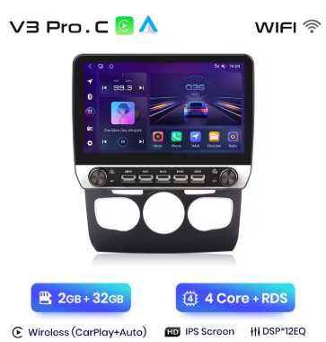 Rádio Android Citroen C4L DS4 de 2012-17 CARPLAY WIFI GPS 2/32GB novo