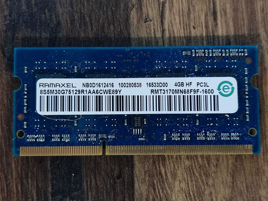 RAMAXEL 4 GB DDR3 1600 SODIMM - pojedyncza kość pamięci do laptopa
