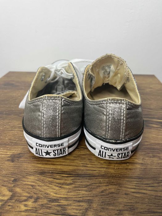 Srebrne metaliczne buty sportowe trampki tenisówki Converse 37,5