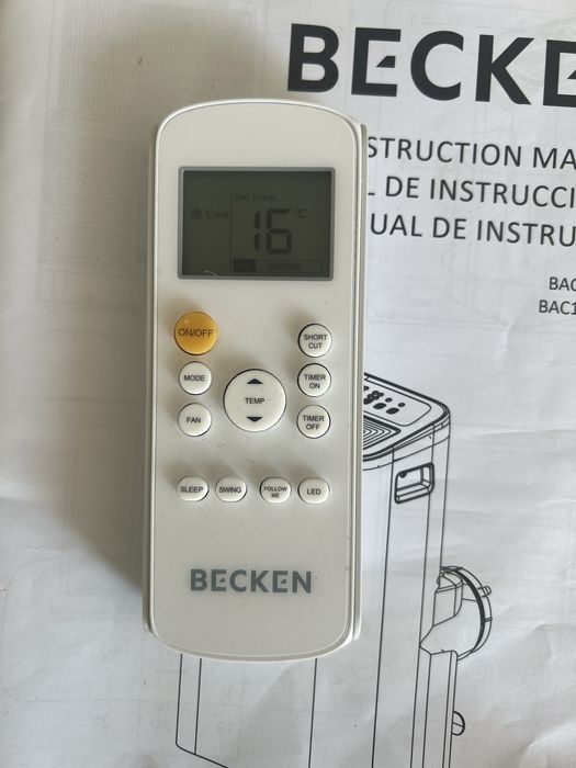 Ar Condicionado Portátil BECKEN BAC10172WH (24 m2 - 12000 BTUs - Branco)