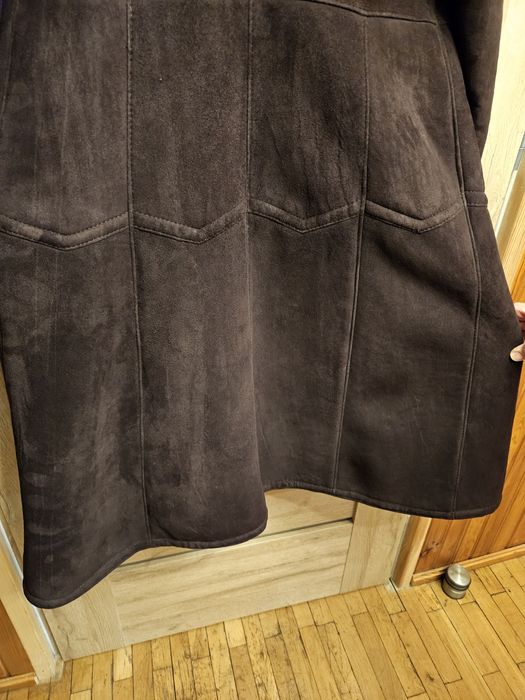 Kożuch naturalny bordowy 38/40