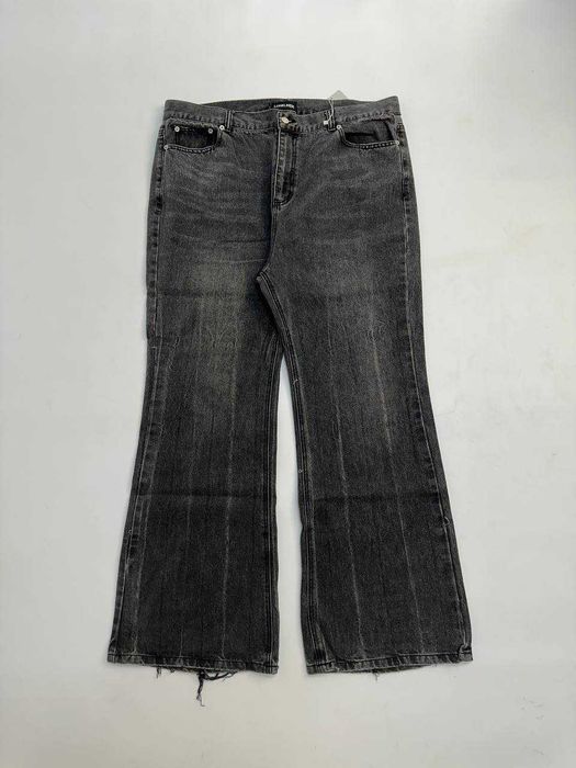 Клеш штани сірі faded zara flared jeans baggy кльош сірі чорні серые.