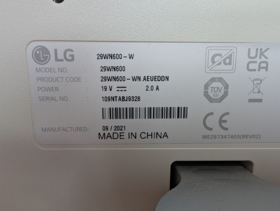 Monitor WFHD IPS LG 29WN600-W