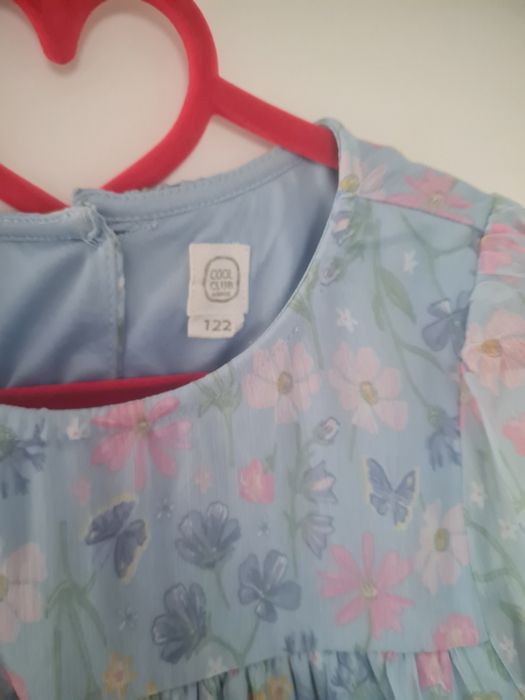 niebieska letnia sukienka r.122 smyk