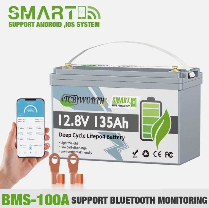 Bateria litio LifePO4 12AH a 280AH 12/24/36/48V BMS, Solar, Bluetooth