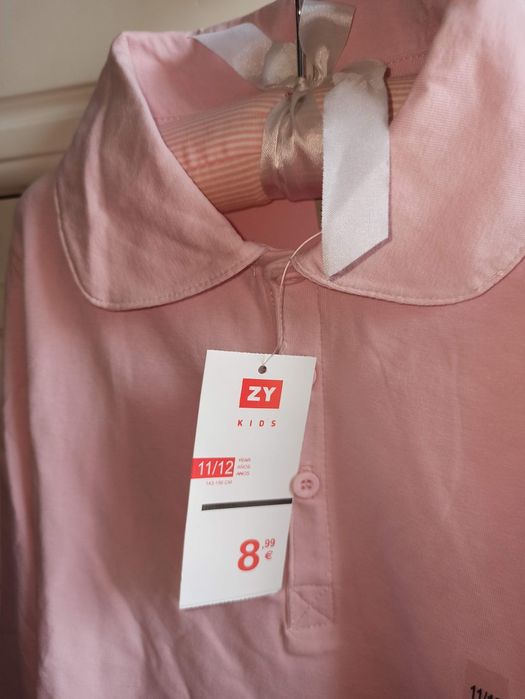 Camisola de Gola Zippy Rosa com manga princesa– Nova