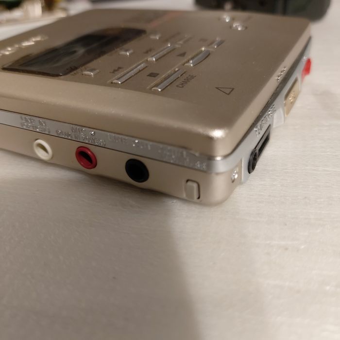 Sony Walkman Minidisc MD MZ-R55 carregador, comando, e cx para pilhas
