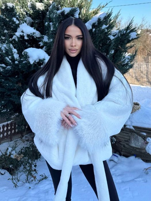 Жіноча зимова шуба / шубка оверсайз з утепленою підкладкою (42–48)