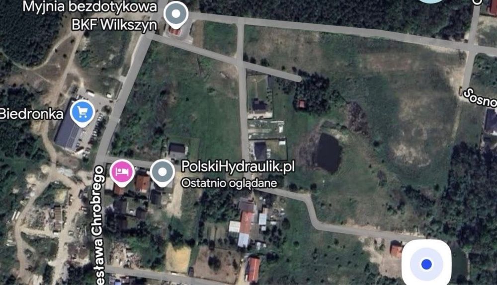 Działka budowlana 1071 m² Wilkszyn