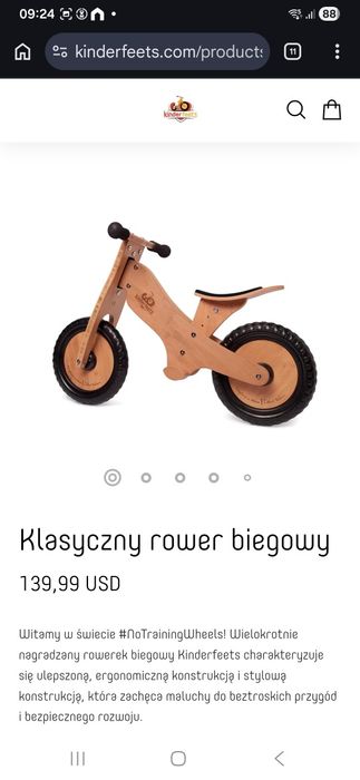 Rowerek biegowy Kinderfeets
