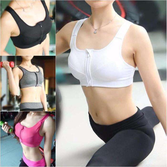 Спортивный Топ Бюст Бра Лиф Для на Молнии 6 Цветов в Наличии