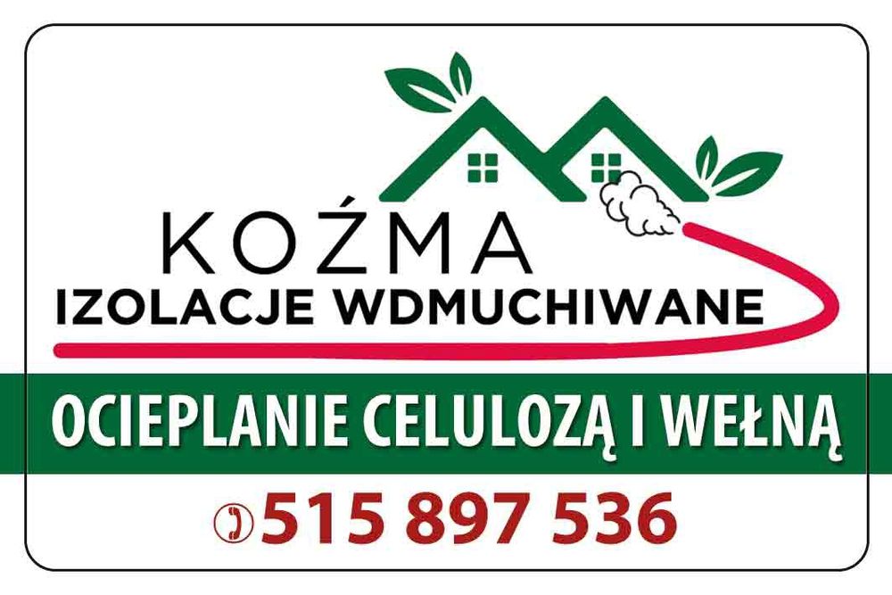 Ocieplenia metodą wdmuchiwania CELULOZA/WEŁNY