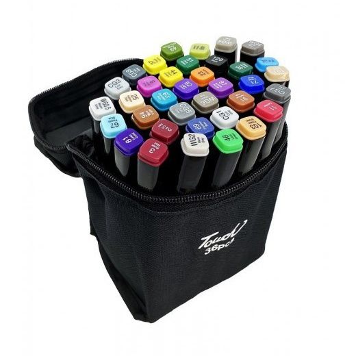 Набір скетч маркерів для малювання Touch 24 - 262 шт двосторонні флом