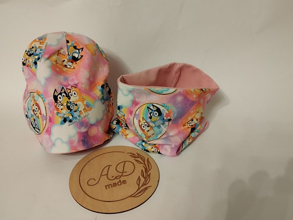 Komplet zimowy zestaw czapka ocieplany Bluey