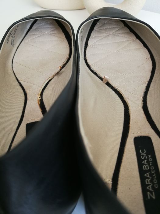 Шкіряні балетки від ZARA. 25 см по устілці, для вузької ніжки.