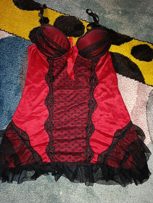 Bielizna erotyczna damska sukienka czerwona walentynki rozmiar M