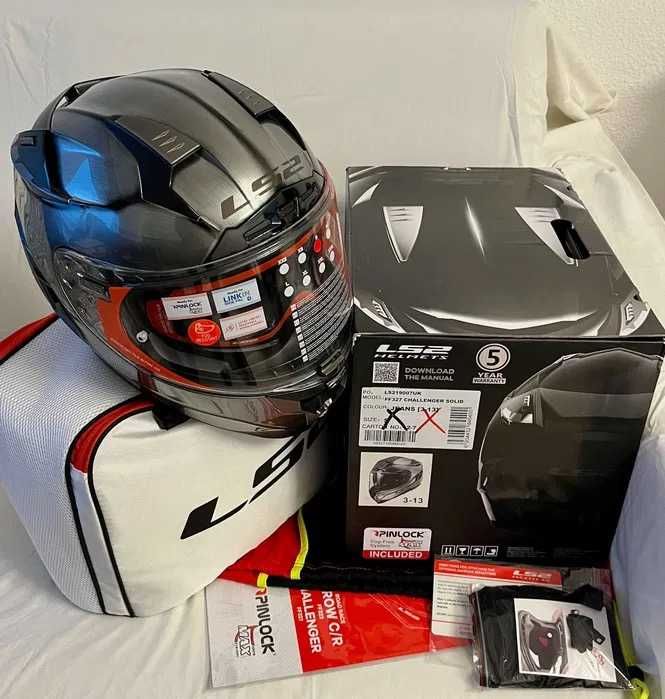 Capacete NOVO LS2 Challenger Titanio escovado (50% DESCONTO) Tam XS