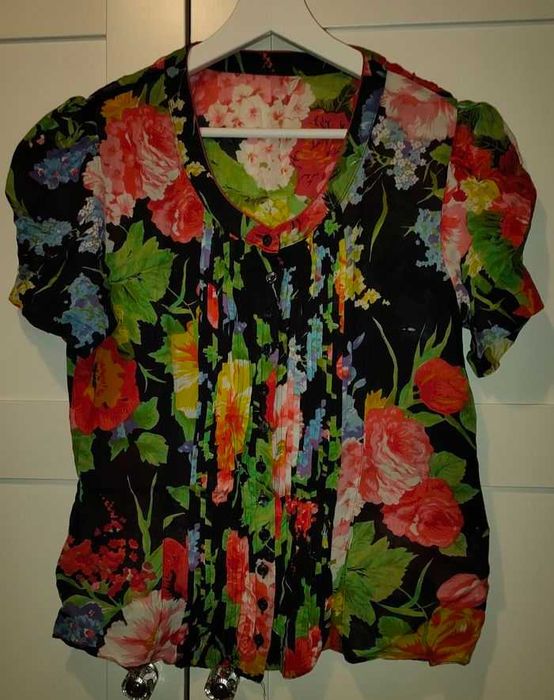 Kwiecista koszula - wiskoza i bawełna L