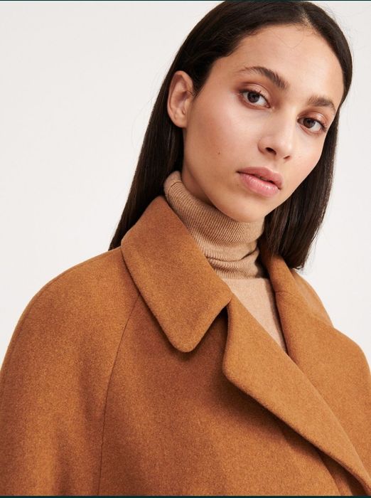 Пальто з додаванням шерсті коричневое пальто с добавлением шерсти