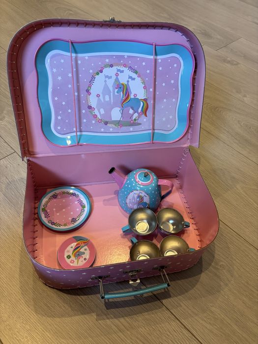 Conjunto de Chá Unicórnio Infantil c/ Mala – Completo | Excelente Estado
