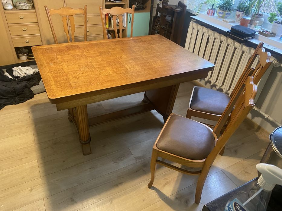 Stół Holenderski drewniany 6 krzeseł