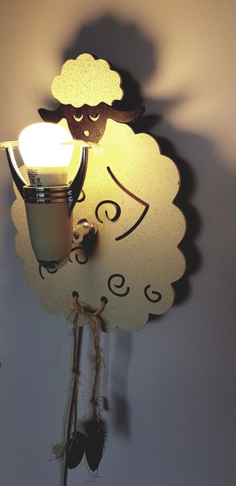 lampka  drewniana black red white