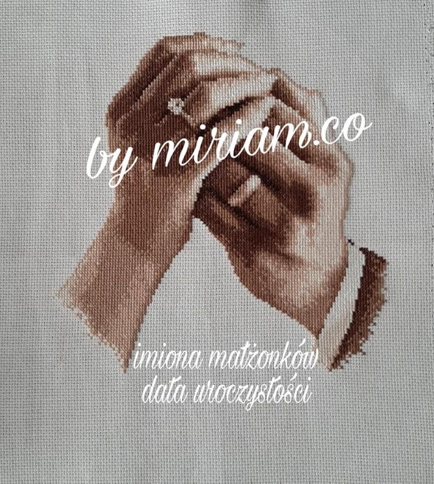 obrazek pamitka dekoracja slubu wesela haft