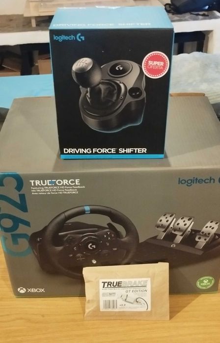 Logitech G923 TRUEFORCE + Mod TrueBreak v2.2 AXC Sim + Manete Mudanças
