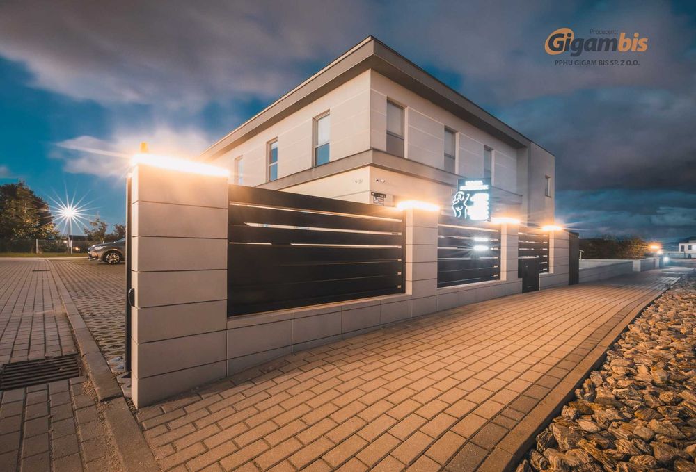 ogrodzenia nowoczesne, metalowe, palisadowe