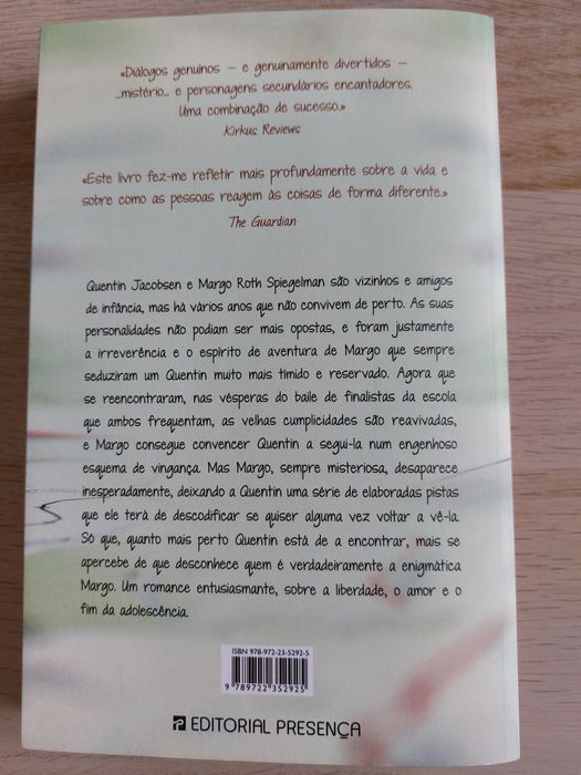 Livro "Cidades de Papel", de John Green