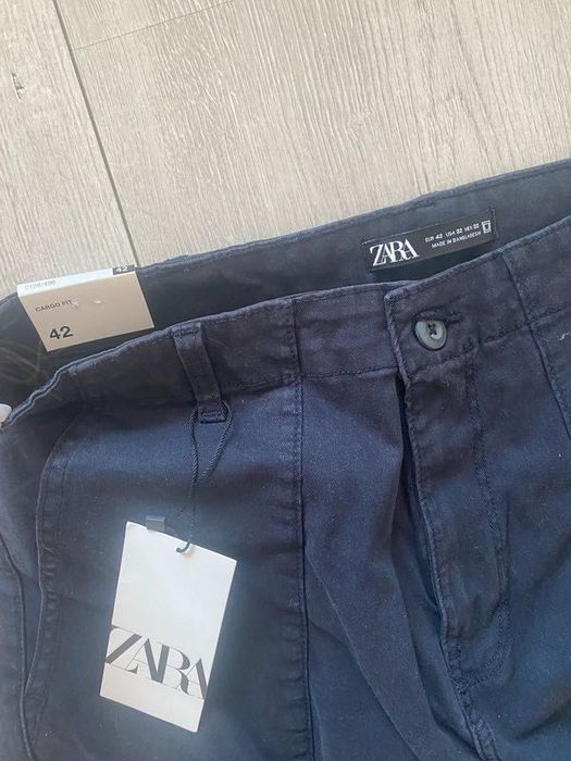 Bojówki męskie , cargo spodnie granatowe M/L zara