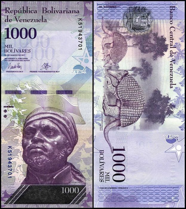 100 notas de 1000 bolívares venezuelanos