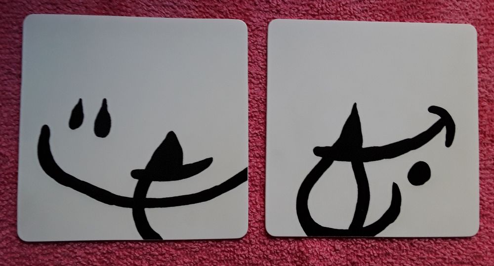 Conjunto 6 bases para copos, a branco e preto