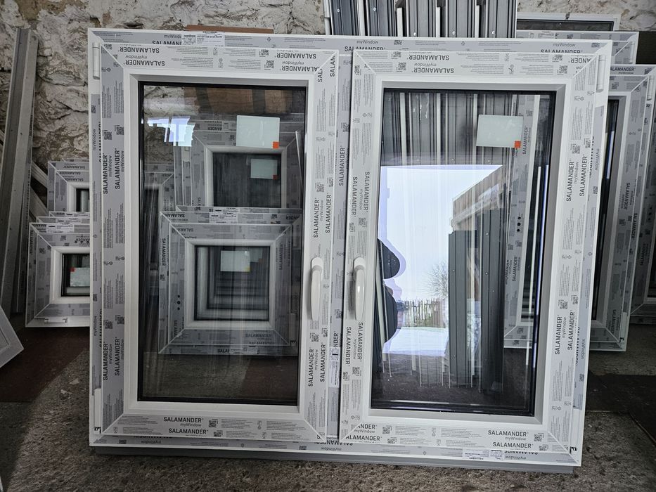Okna Pcv -120x100wys- Dwuskrzydłowe  (Salamander Proevolution 72mm) 20szt