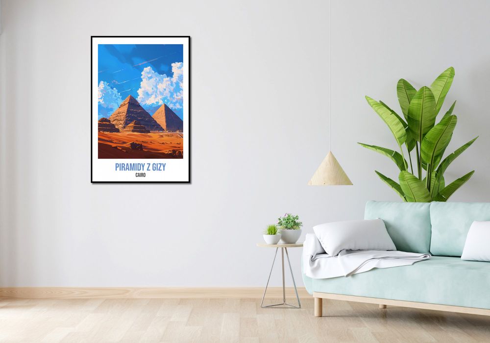 Plakat 67,5x100cm Piramidy z Gizy