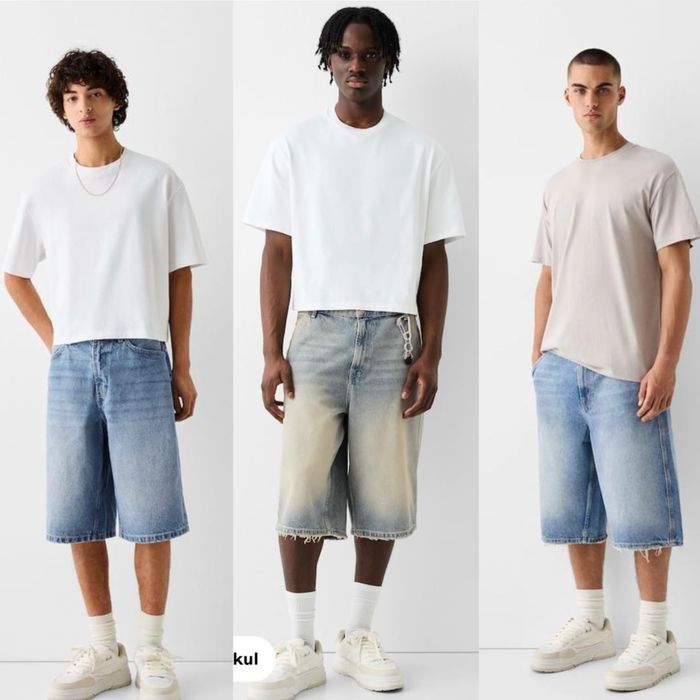 Bershka  шорти скейтери бермуди джинсові  беггі skater baggy