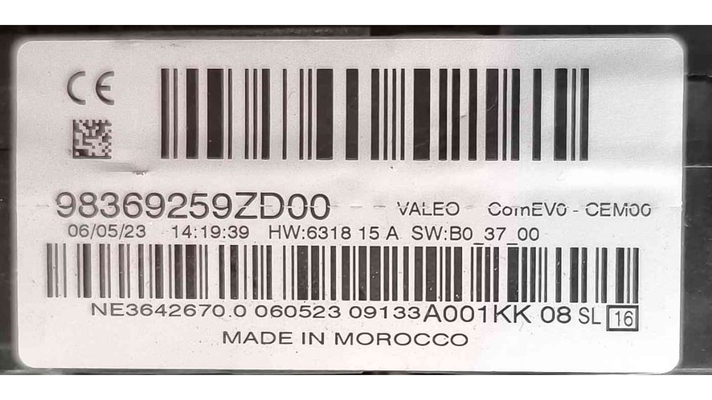 Fita de Airbags 98369259ZD00 - PEUGEOT 208 II
