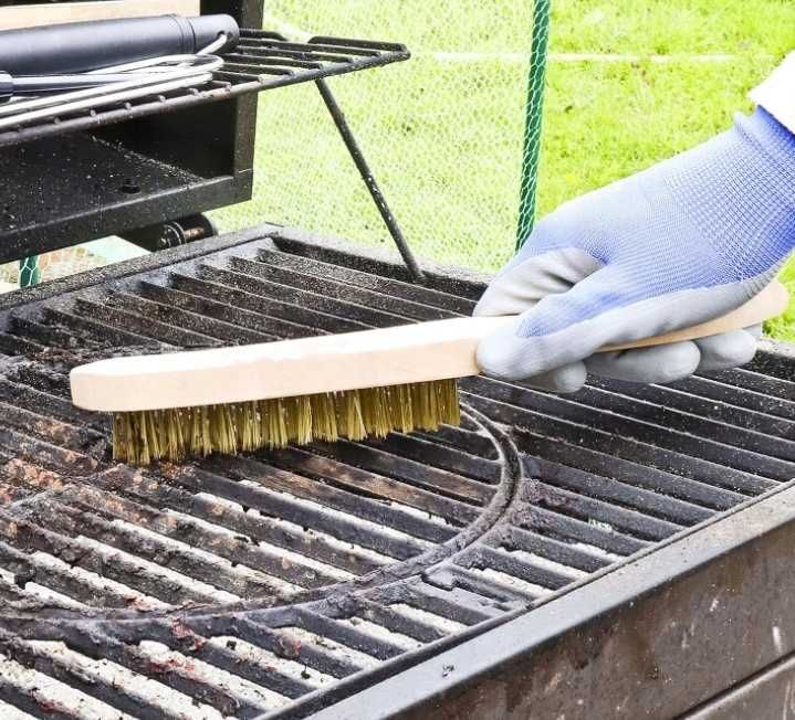 Szczotka drewniana ręczna stalowa do czyszczenia metalu  DREWNA