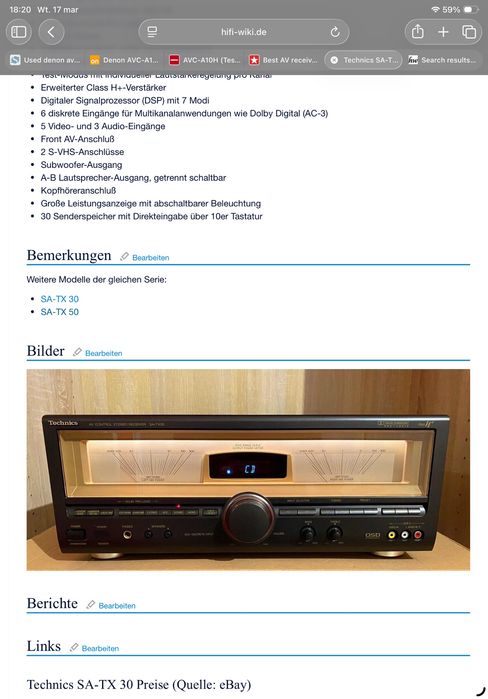 Technics SA-TX 30 przedni  panel i szybka stan idealny