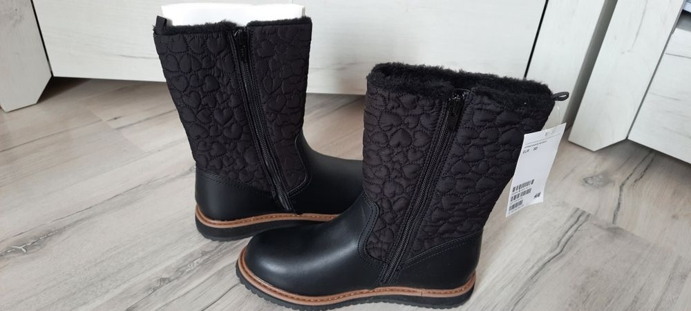 H&M buty botki kozaki dziewczęce  czarne r 32 20 cm