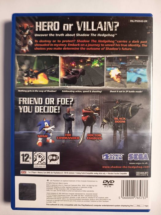 Shadow the Hedgehog PS2 PlayStation 2 angielska komplet (2)