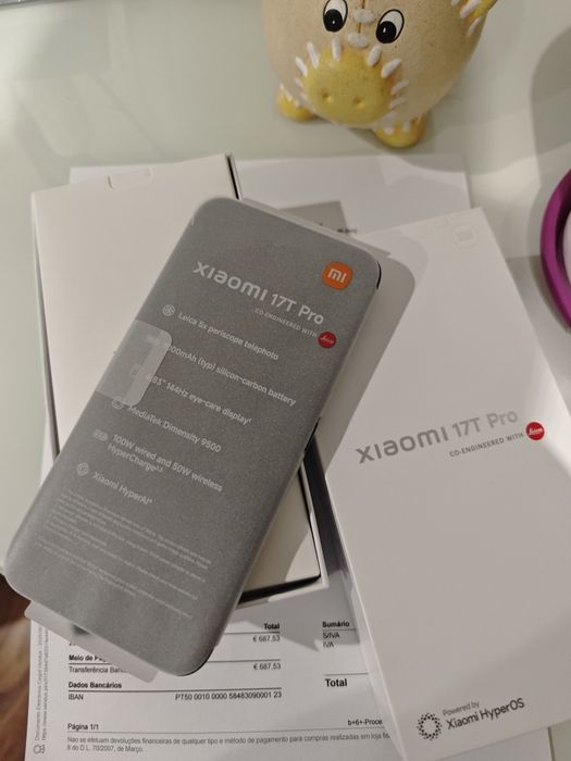 Topo de gama Xiaomi 17 T Pro 12/512 factura e garantia de 35 meses