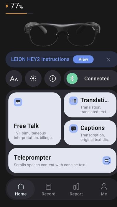 Okulary AI tłumaczenie mowy na tekst, napisy. Tłumacz 140 jezyk.