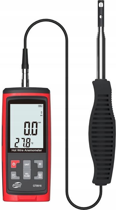 Wiatromierz Termo Anemometr Miernik Wiatru Temp. Oprogramowanie LCD